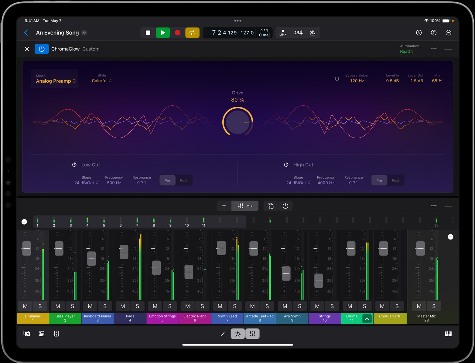 Accelerateフレームワークが画面に表示されているiPadの画面