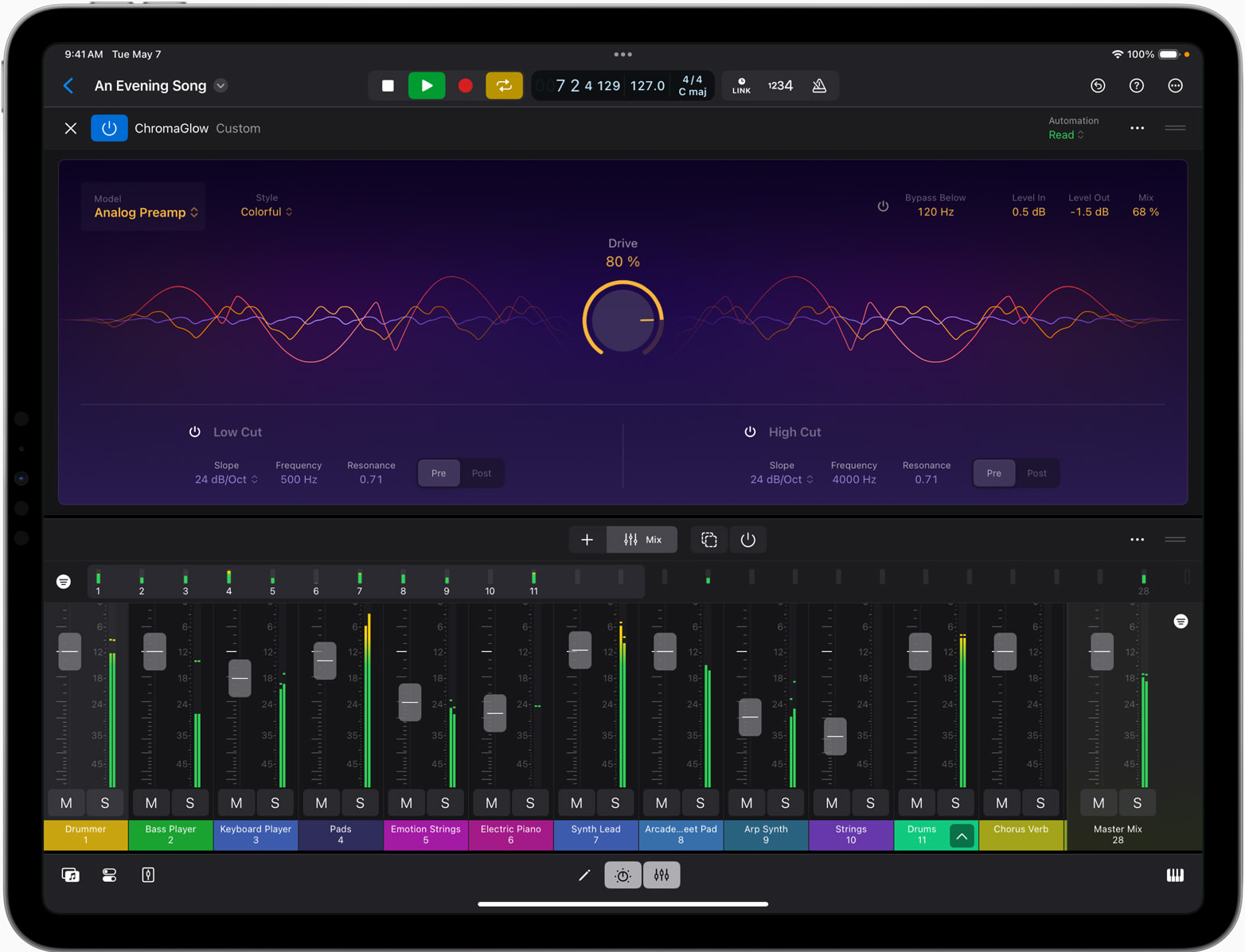 Accelerateフレームワークが画面に表示されているiPadの画面