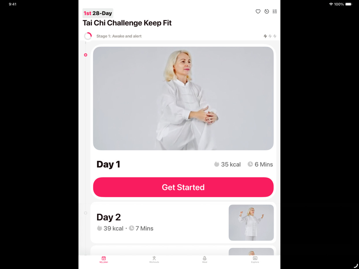 LazyFit app on iPad before redesign